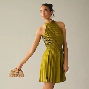 Ieena for Mac Duggal Pleated Halter Mini Dress Size 0